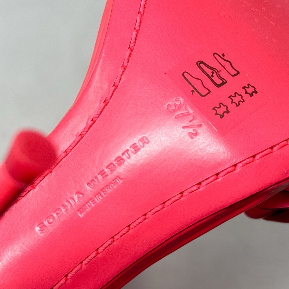 Sophia Webster Lilico Floral Leather Ankle Strap Stiletto Sandal Heels Pink 37.5 - Picture 12 of 16